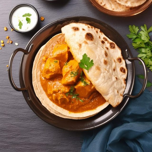 Chicken Curry with Roti.