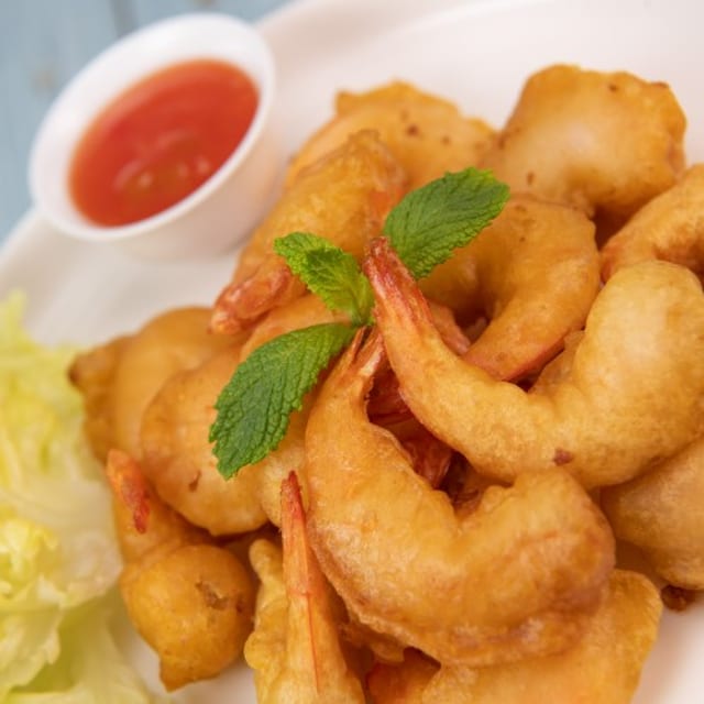 Fried Shrimp with Fries.