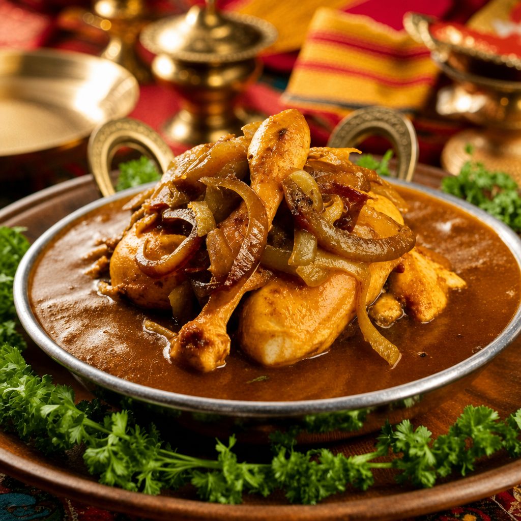 Brown Stew Chicken Snack.