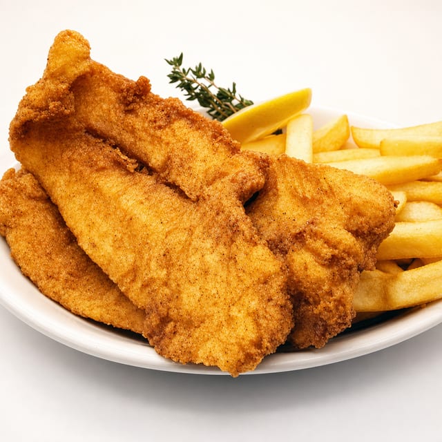 Fried Fish with Fries.